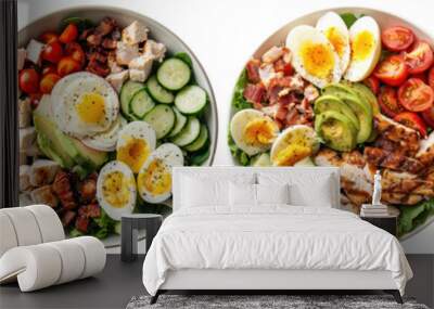 Cobb salad , food photography, american food, isolated on white background, transparent background, PNG die-cut Wall mural