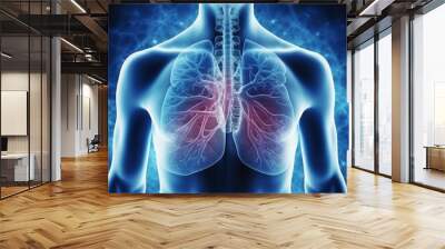 Human Lungs with Pneumonia, chest pain, chest x-ray Wall mural