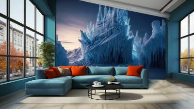 Ice castle. concept art. fantasy scenery. Wall mural