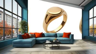 Signet ring ,isolated on white background , die-cut, clipart Wall mural