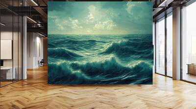 Storm sea Wall mural