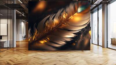 Fancy feathers. close up. Generative AI Wall mural