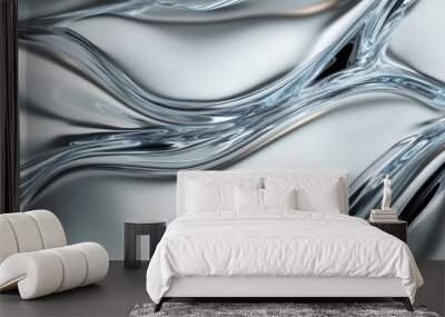 Two vibrant, abstract shapes intertwining, showcasing a dynamic interplay of color and form, evoking a sense of movement and energy. Wall mural