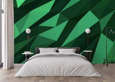 Sea green abstract background. Geometric vector illustration. Colorful 3D wallpaper. Wall mural