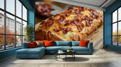 Baked sandwich with bacon and cheese Wall mural