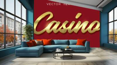 Casino text effect, Editable 3d text style Wall mural