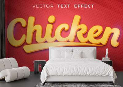 Creative Text effect, Editable three dimension text style Wall mural