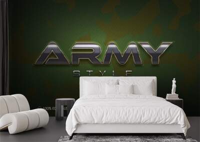 Editable text effect, Army style illustrations Wall mural