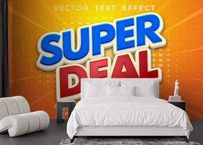 Super Deal Text effect Editable 3d text style suitable for banner promotion Wall mural