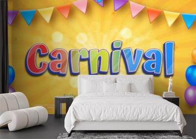 Vector design carnival background with party decoration Wall mural