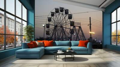 ferris wheel in the night Wall mural