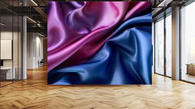 dark blue purple pink silk satin abstract elegant background for design color gradient silky smooth fabric Wall mural