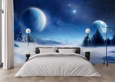 universe winter themed background digital artwork Wall mural