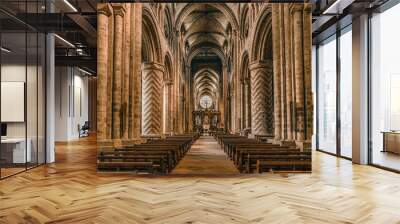 The view of the interior of the hall of the Durham Cathedral Wall mural