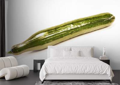 Cucumber packed in cellophane isolated on white Wall mural