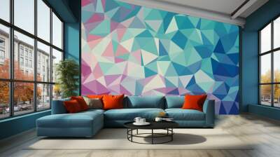 blue and pink low poly abstract background Wall mural