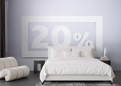 3D rendering white 20 percentage isolated white background Wall mural