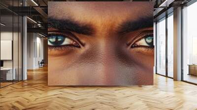 Closeup of a black man's eyes and eyebrows Wall mural