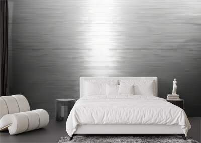 Silver brushed metal texture, abstract background Wall mural