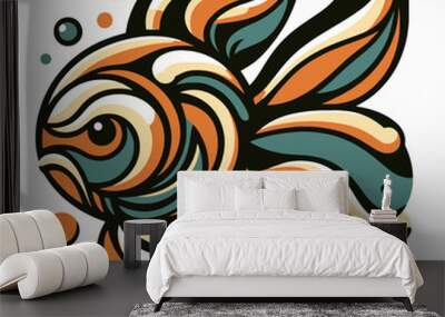 illustration of a fish Wall mural