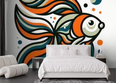 illustration of a fish Wall mural