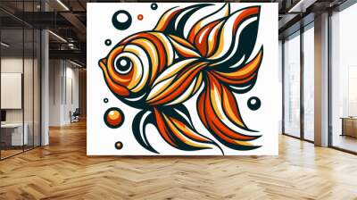 illustration of a fish Wall mural