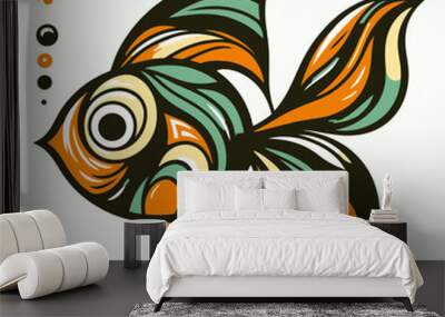 illustration of a goldfish Wall mural