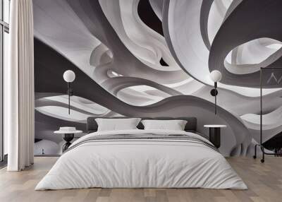 beautiful futuristic organic white interior as background wallpaper Wall mural