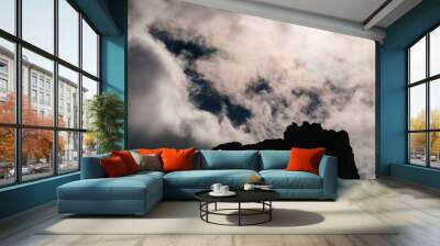 clouds over the mountains Wall mural