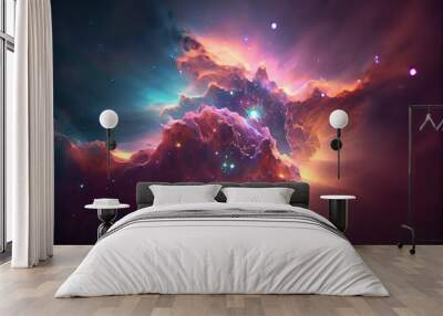 colorful space galaxy, supernova nebula background Wall mural