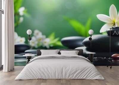 massage zen aromatherapy spa beauty background, 3d render, 3d illustration Wall mural