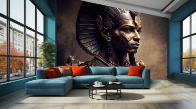 portrait of ancient egyptian pharao god, generative ai Wall mural