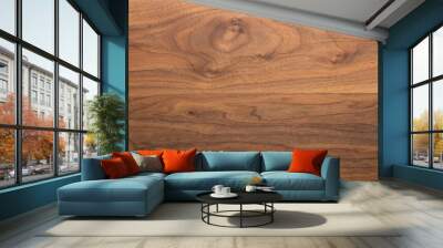 Real long american black walnut honey color texture after exposure to the sun for 3 years with oil finish Wall mural