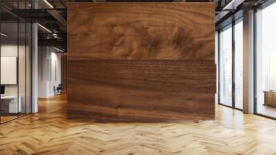 Two board of american black walnut with oil finish for texture Wall mural