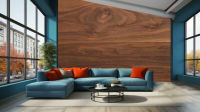 Two board of american black walnut with oil finish for texture Wall mural