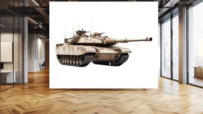 Defense Force a modern Attacker battle tank isolated o n transparent background. main battle tank png Wall mural