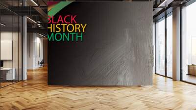 Black History Month title treatment with ribbons graphic background Wall mural