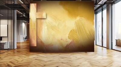 calvary cross graphic on painted texture background Wall mural