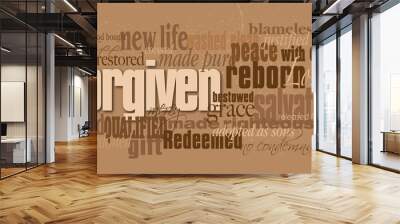 Christian forgiven word montage Wall mural