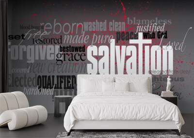 christian salvation word montage Wall mural