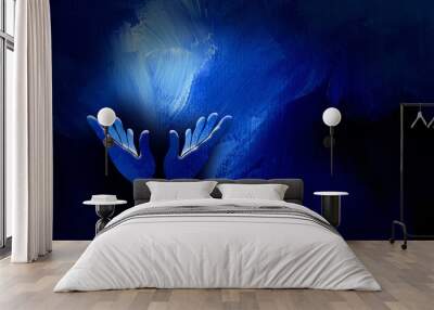 Graphic spiritual praise hands abstract background art Wall mural