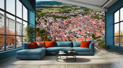 Aerial view of the city Altdorf bei Nürnberg in Germany, Bavaria on a sunny day in summer. Wall mural