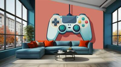 a video game controller with a wire coming out of the top the controller has a directional pad, Wall mural