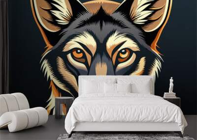 hand drawn black a animal black color line art, vector illustration flat 2 Wall mural