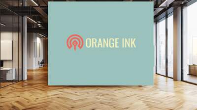 orange ink, logo Wall mural