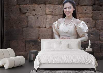 beautiful woman in Thai traditional dress Wall mural