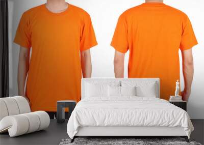 blank white t-shirt set on man Wall mural