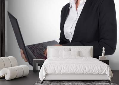 business woman with laptop Wall mural