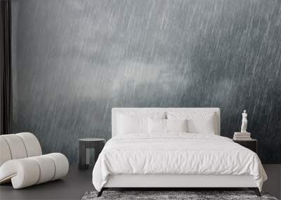 dark clouds with falling rain Wall mural