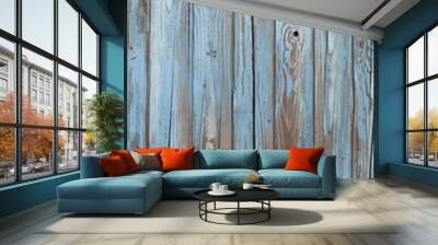 old blue wood wall Wall mural